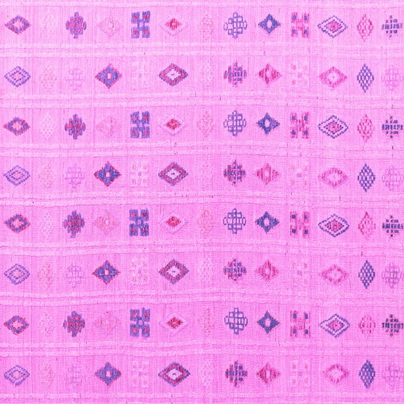 Ahgly Company Indoor Square Abstract Pink Modern Area Rugs, 3' Square
