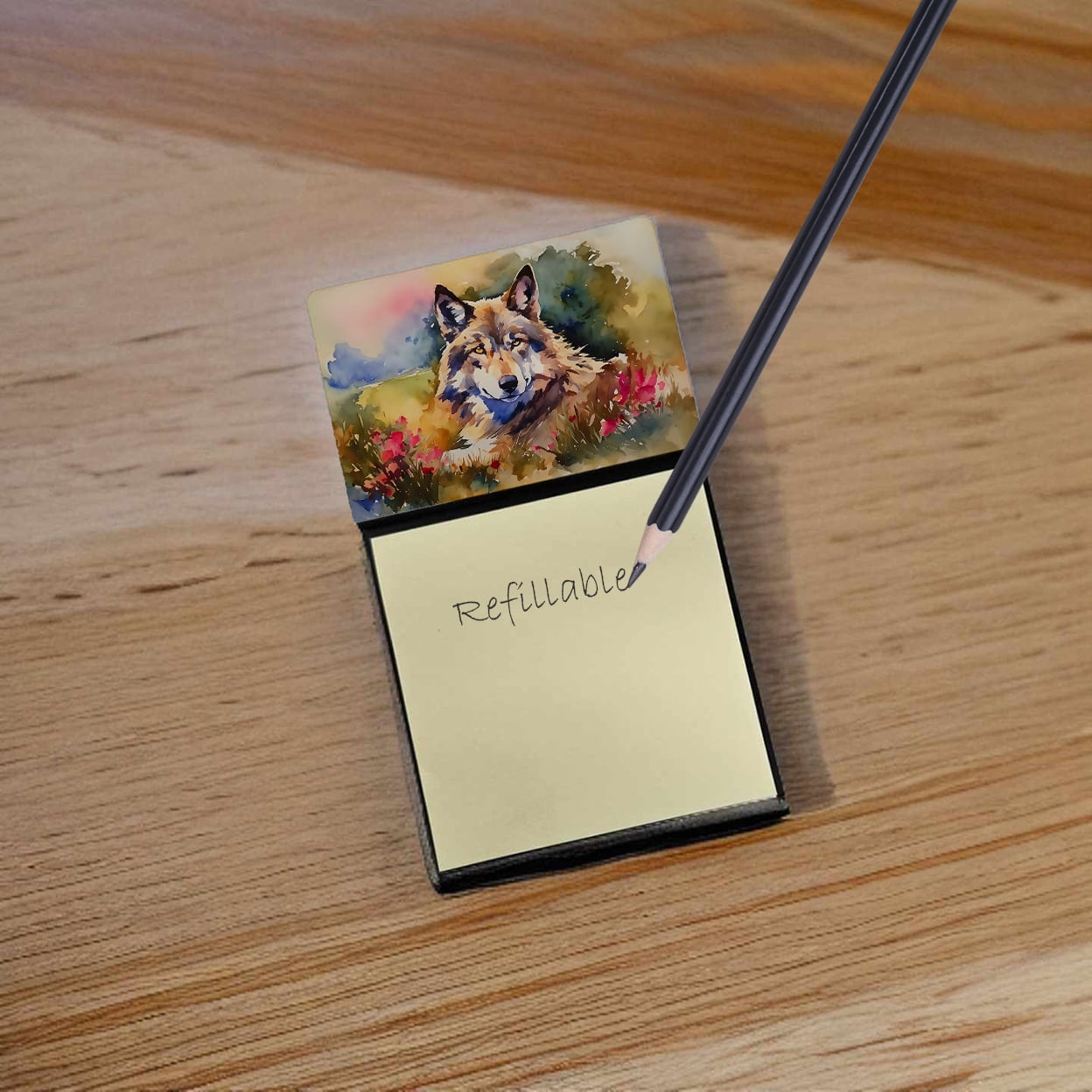 Wolves Wolf  Sticky Note Holder 3.25 in x 5.25 in