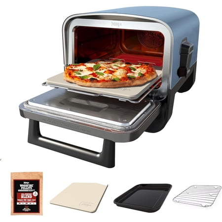 Ninja 8-in-1 Electric Programmable Woodfire Pizza Oven with Timer, Navy