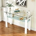 thumbnail image 6 of Rectangle Glass Console Table, 47.2" 2-Tier Modern Narrow Table with Storage Shelf for Hallway, Entryway, Living Room, 6 of 7