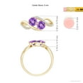 thumbnail image 5 of ANGARA Natural Round Amethyst Two Stone Bypass Ring with Diamonds in 14K Yellow Gold for Women (Size-5mm) | February Birthstone, Birthday, Anniversary, Jewelry Gift for Women | Natural Amethyst Ring, 5 of 9