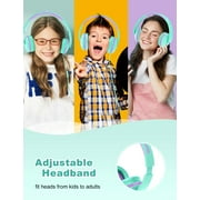 Seenda Kids Headphones for Girls Boys, Wired Kids Headphones with Microphone for School, Lightweight Foldable Stereo Bass Volume Control Kids Headphones for Cell Phone/Tablet/Laptop/MP3/4, Green