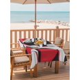 thumbnail image 2 of Outdoor Tablecloth with Umbrella Hole for Patio/Picnic/Party/Camping, Red Geometric Waterproof Table Cloth Rectangle Table Cover Washable, Modern Abstract Lines Textured (60"x 120"), 2 of 8