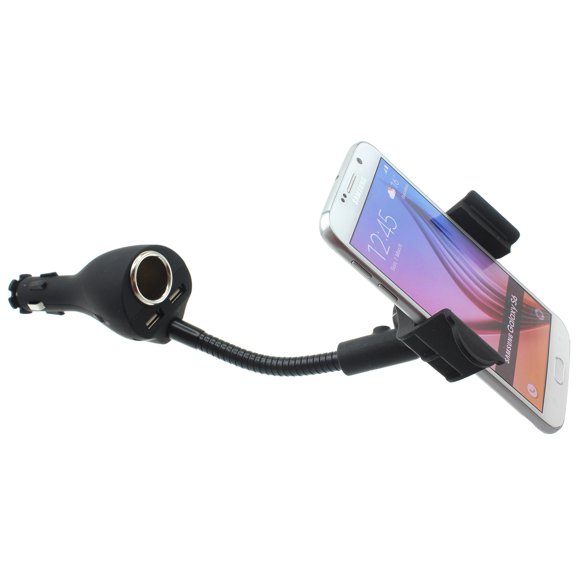 Charger Car Mount for Galaxy S22/Ultra/Plus - Holder DC Socket USB 2-Port Cradle Rotating Plug-in Compatible With Samsung Galaxy S22/Ultra/Plus