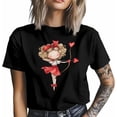 thumbnail image 3 of Camisetas para hombre, camisetas casuales de manga corta con diseño de flechas y chicas, camisetas gráficas para adolescentes, niños y hombres., 3 of 8