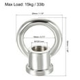 thumbnail image 2 of Uxcell 1.14"x1.38" 15kg Load M10 Thread Ring Shape Female Loop Eye Nut Zinc Alloy Silver Tone 2 pcs, 2 of 5