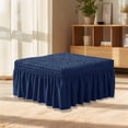 thumbnail image 3 of JYYYBF Ottoman Cover Stretch 3D Bubble Lattice Stool Slipcover with Ruffle Skirt Soft Full Length Footstool Covers, 3 of 4