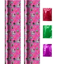 Let it Glow LOL Doll Friends Pink Gift Wrapping Paper (2 Rolls, Total 40 sqft) Premium Girls Gift Wrap Back Grid Lines EasyCut Birthday Christmas Holiday Party Supply & Bonus Snoep in Beperkte Oplage