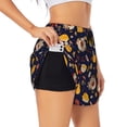 thumbnail image 3 of Lsque Turkey And Autumn Printed Women's Running Shorts with Liner Pockets,Elastic Quick Dry Workout Athletic Gym Yoga Shorts,Womens High Waist Shorts-Large, 3 of 9