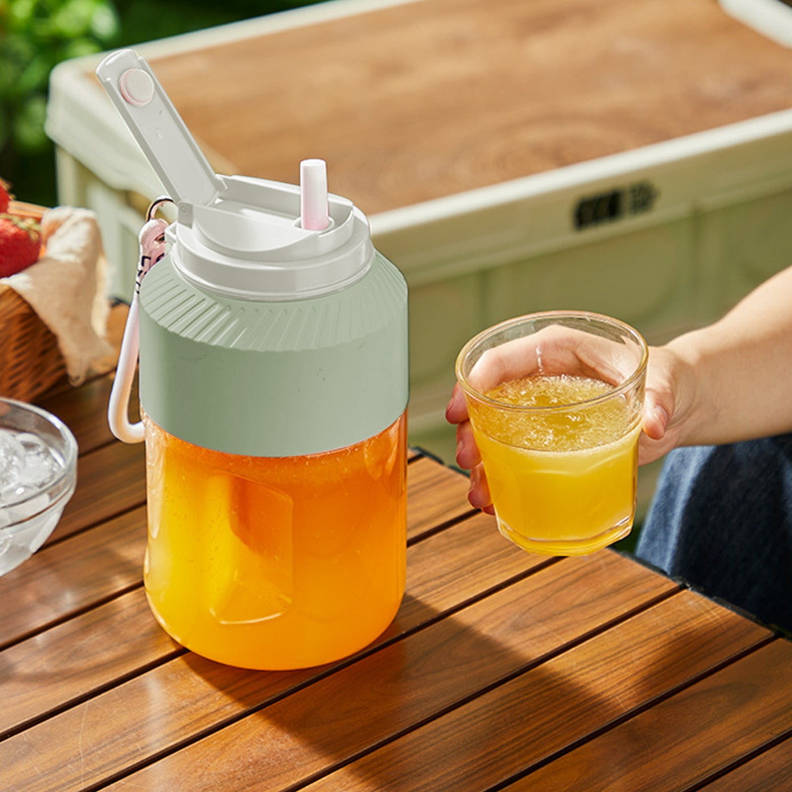 Portable Juicer Extractor and Blender, 35.19oz/1000ml Large Capacity, 10 Stainless Steel Blades, USB Rechargeable, for Smoothies, Milkshakes, Slushies, and Food Processing, Green