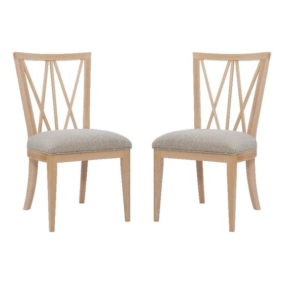 Linon Preston Wood Commercial Grade Dining Chair Padded Seats in Natural Brown