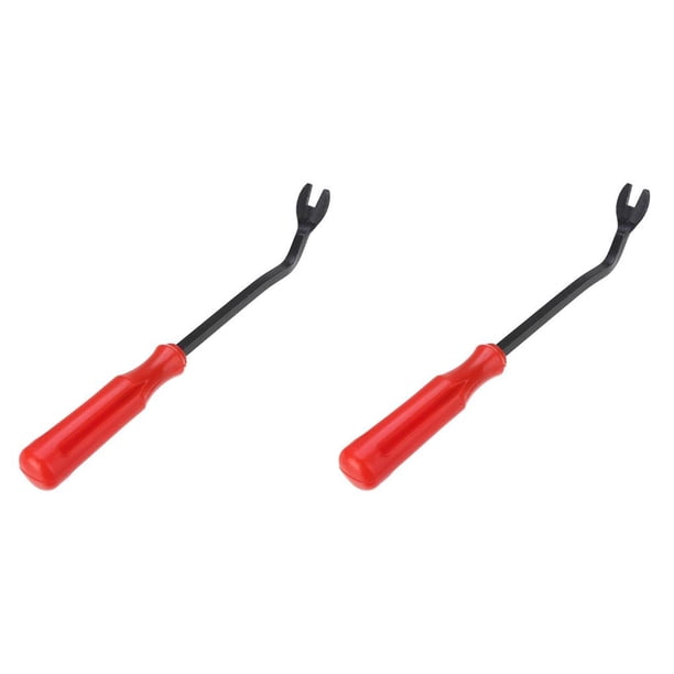 Sidaley Herramienta de eliminación de sujetadores de coche, remache de extracción de tablero, Clips, cubierta de instalador de Panel de mango rojo 6 Zoll 2piezas