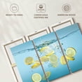 thumbnail image 6 of Elephant Stock Lemon Slices In Water Wall Art - Horizontal Multi Panel Canvas - Dining Room Wall Decor - Food And Drink Multi Panel - Blue And Yellow Decor - 57" x 36", 6 of 8