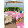 thumbnail image 5 of Outdoor Tablecloth with Umbrella Hole for Patio/Picnic/Party/Camping, Pink Marble Waterproof Table Cloth Rectangle Table Cover Washable, Modern Ombre Abstract Fluid Aesthetic Art (60"x 84"), 5 of 8