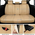 thumbnail image 4 of Car Seat Covers Full Set Fit for Nissan Rogue 2010-2025 Waterproof Faux Leather Car Seat Cushions Automotive 5 Seat Covers Set（Beige）, 4 of 8