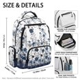 thumbnail image 5 of Chririnla Blue Floral Print Ventilated Padded Soft Shoulder Bookbags with Adjustable Strap Multi-Pocket School Bags, Waterproof 17 Inch Kids Backpack for Sports Elementary, 5 of 10