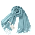 thumbnail image 5 of Women's Solid Color Winter Scarf with Tassels Versatile Soft Neck Warmer for Autumn and Cold Weather, 5 of 5