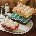 thumbnail image 4 of Ceramic Egg Box Egg Tray Holder Non Slip Egg Storage Organizer for Fridge Refrigerator Kitchen Worktop Countertop Decorative Accessories Holds 12 Chicken Eggs, 4 of 7