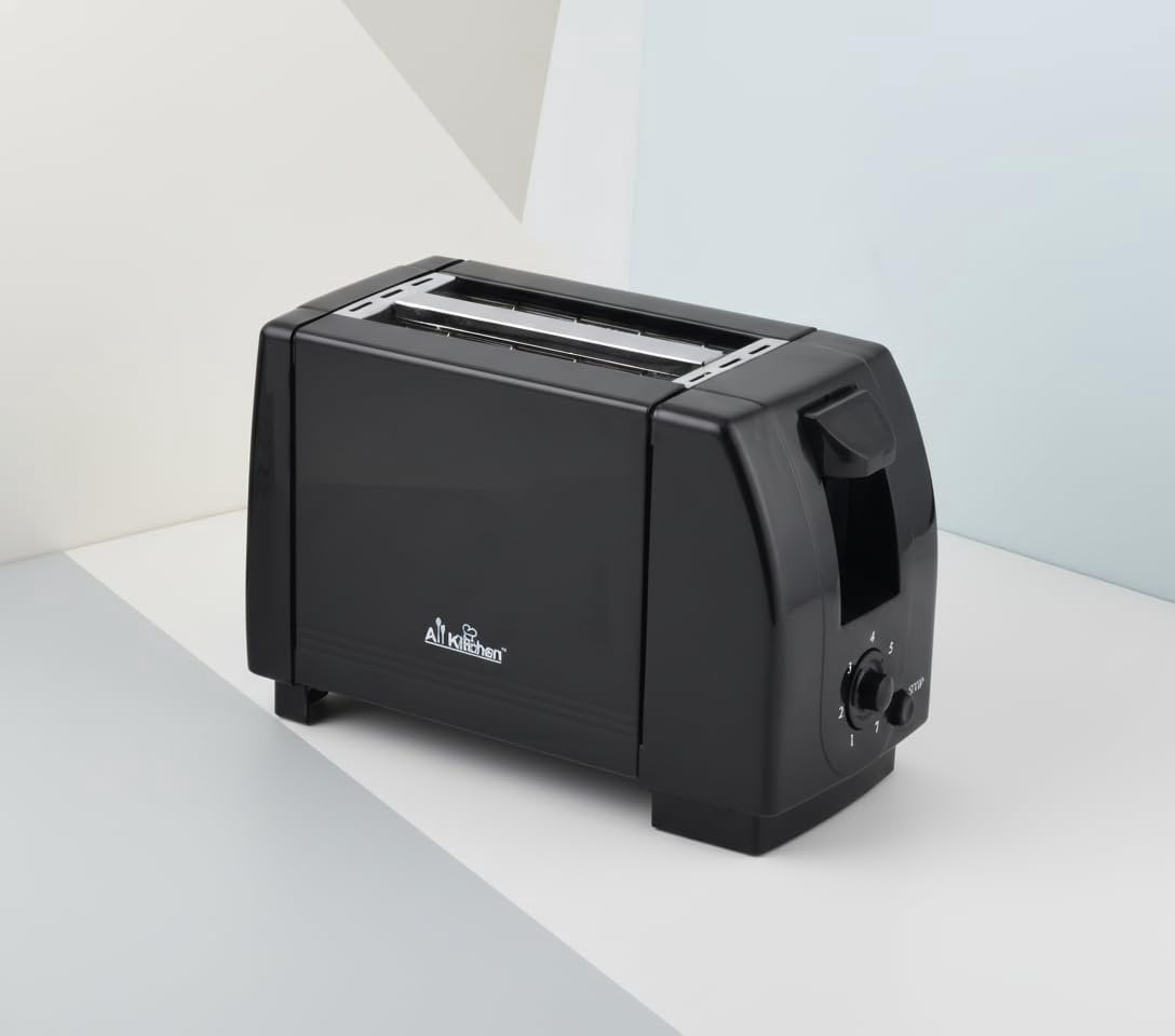 J&V TEXTILES Cool Touch Toaster with 6 Temperature Settings & Extra Wide 1.25" Slots for Bagels, Waffles, Specialty Breads, Puff Pastry, Snacks, ETL Certified, 2 Slices Black