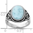 thumbnail image 5 of Sterling Silver Rhodium-Plated Oxidized With Larimar Ringsize 6 (Width 2.75 To 4.5) - Jbsp, 5 of 5