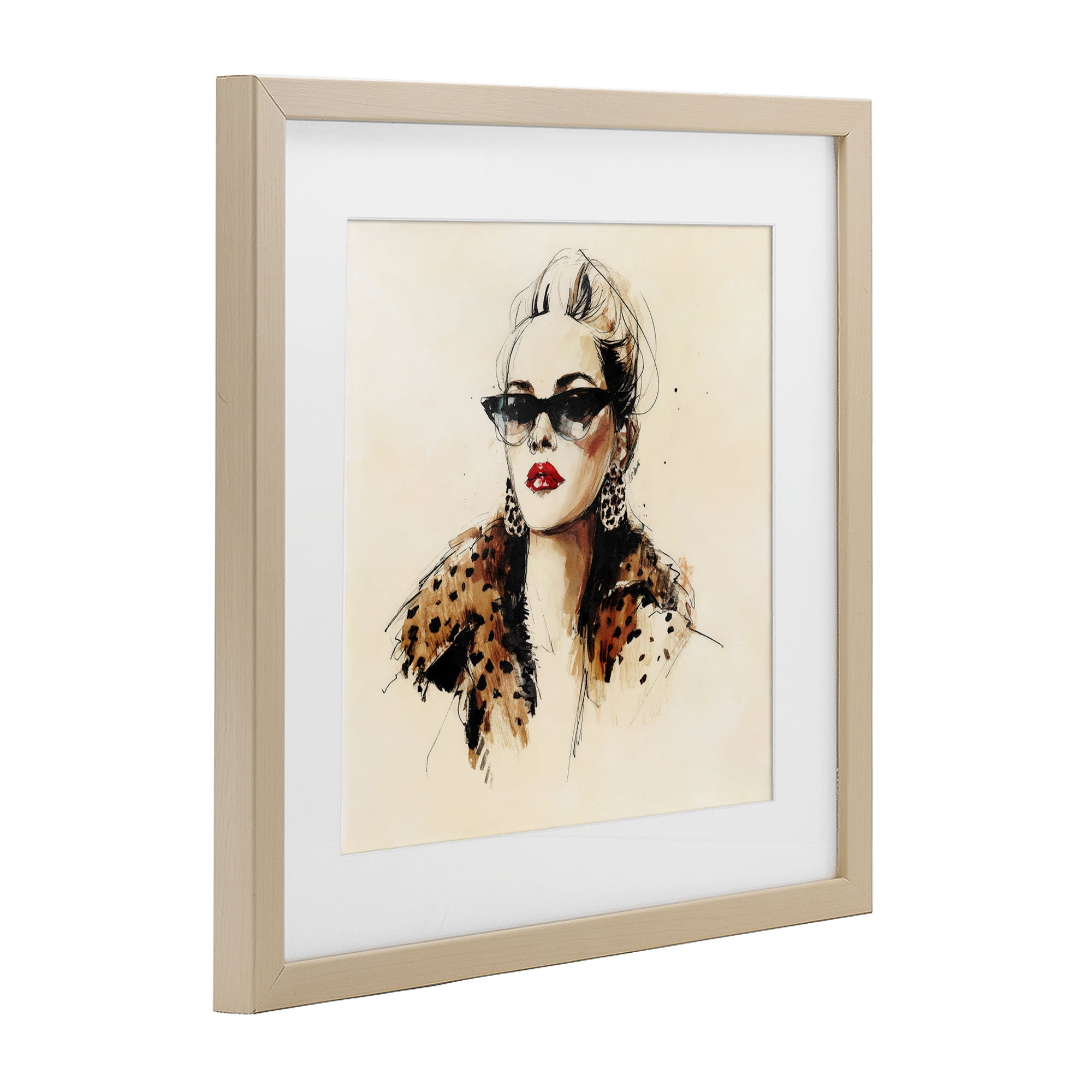 Stupell Industries Glam Leopard Sonata Portrait Birch Framed Print Under Glass, design by Svetlana Aleynikova