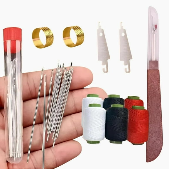 Stainless Steel Needles for Hand Sewing, 37PCS Big Eye Steel Sewing Needles Kit, Long & Thin Handmade Quilting & Sewing Needles Kit for DIY Sewing Projects (1 Set)