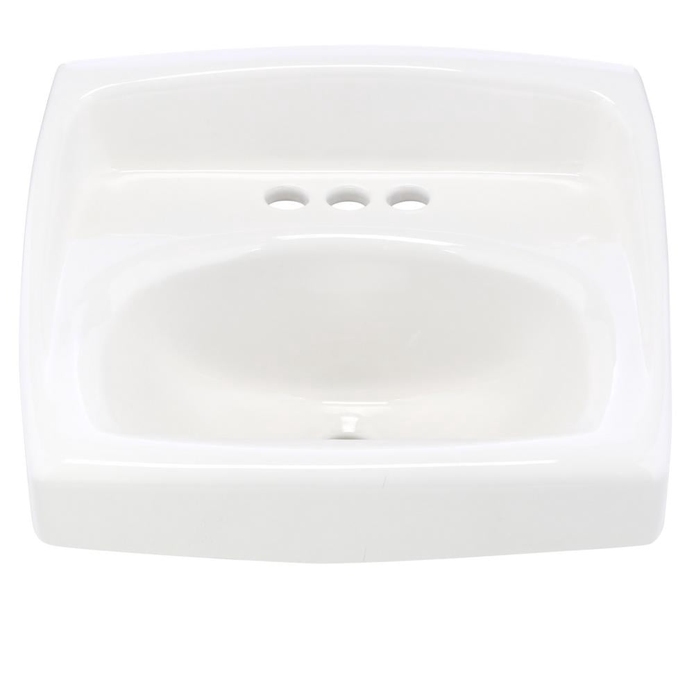 American Standard Lucerne Wall-Mount Bathroom Sink with 4-in Faucet Holes in White