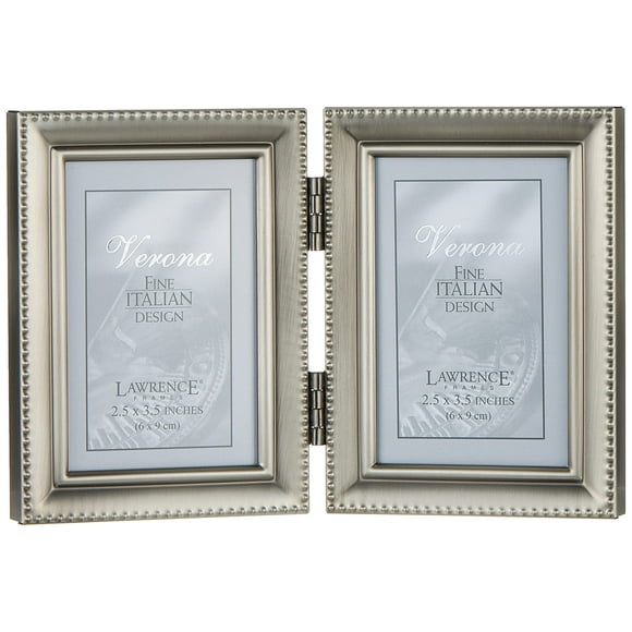 Marco de fotos Lawrence Frames Bead Border 2x3, metal peltre