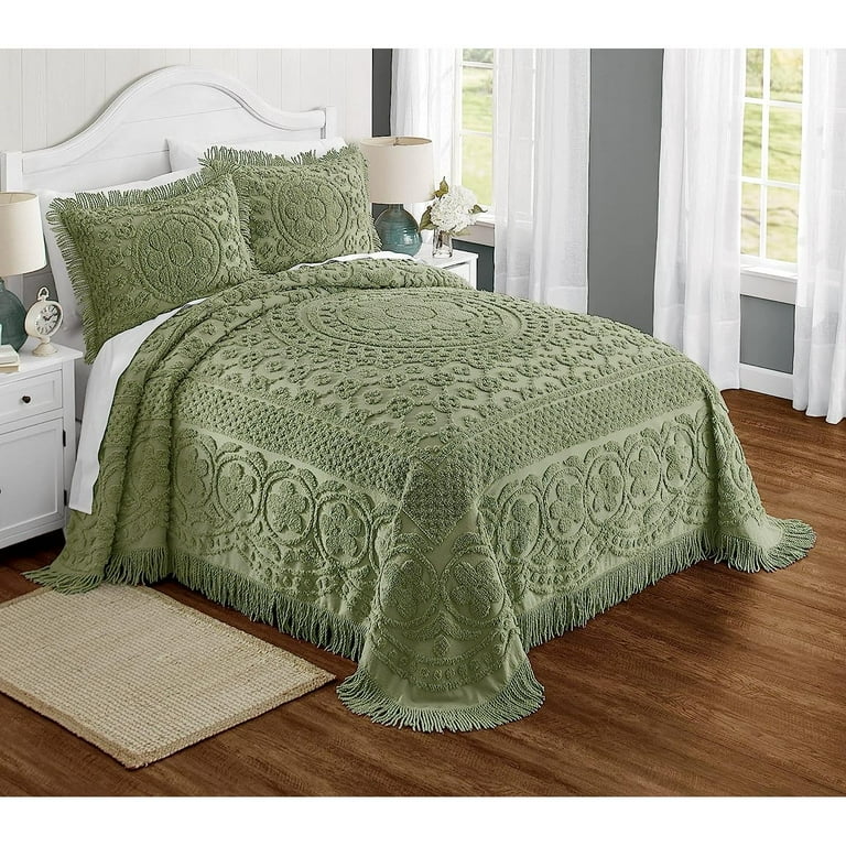 Bilot Emily Chenille Bedspread Sage