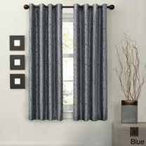 Maytex  Jardin Faux Embroidered 63-inch Blackout Curtain Panel - 54 x 63 Blue