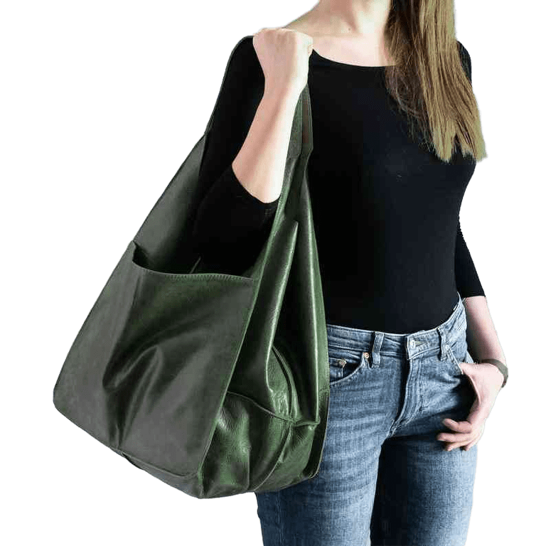 Coldinair Christmas Tote Bag For Women - Large PU Leather Zipper Tote | Holiday Gift Bag