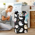 thumbnail image 5 of Yayeee Freestanding Laundry Hamper with Handle Collapsible Large Storage Basket for Clothes, White Halloween Ghost, 5 of 7