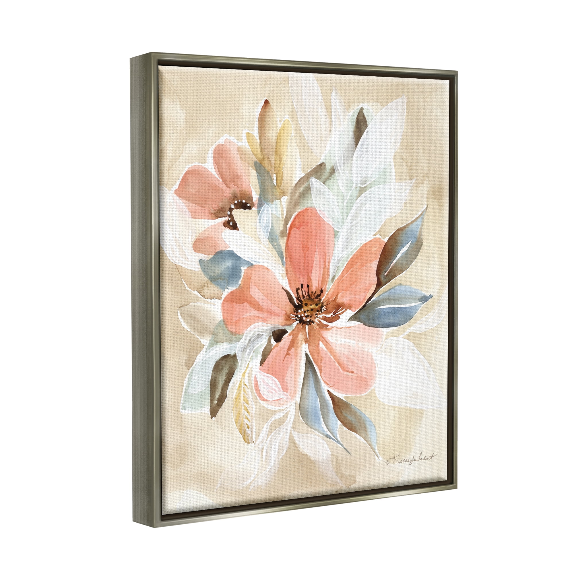 Stupell Pink Lily Floral Bunches Botanical & Floral Painting Gray Floater Framed Art Print Wall Art