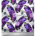thumbnail image 1 of Soimoi Cotton Poplin Fabric Leaves,Anemone & Feather Printed Fabric 1 Yard 42 Inch Wide, 1 of 1