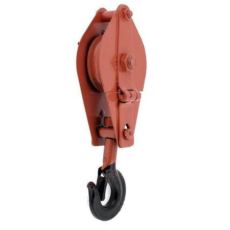 Unique Bargains Red Swivel Single Lifting 500Kg Limit Metal Sheave Block Rope Pulley