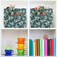 thumbnail image 6 of FREEAMG Green Flower Print Foldable Canvas Storage Bin, Sturdy Fabric Storage Basket with Handles, Storage Cube Box for Organizing Shelf Nursery Toy Closet 2PCS, 6 of 7