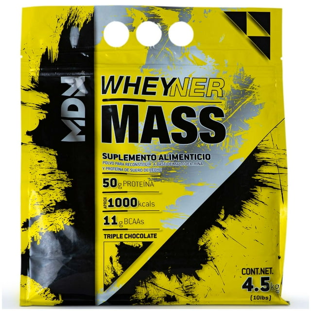 Mdn Wheyner Mass, Sabor Chocolate, 4.5kg 18 Servicios, Ganador 1000 Calorías MDN Sports Proteina WheyNer Mass Chocolate