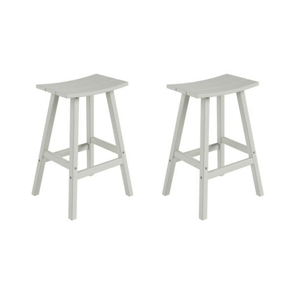 WestinTrends Malibu HDPE Outdoor Patio 29" Bar Stool Saddle Seat (Set of 2), Sand
