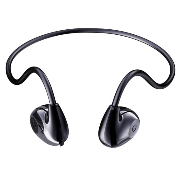 Open Ear Headphones Wireless Bluetooth, Air Conduction Headset Wireless Earbuds, Sports Headphones with HD Stereo Sound, Secure Fit Earhooks, 24H Playtime, Calling for Gym(Black)