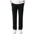 thumbnail image 1 of HBFAGFB Pants for Men Summer Fashion Ice Silk Straight Leg Work Casual Pants with Pockets Black Size XXL, 1 of 4