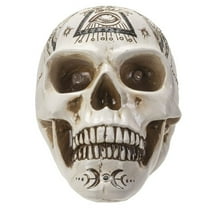 Pacific Giftware Skull with LED Figurine, 7.2-inch Width, Resin, White, Home D√©cor, Tabletop D√©cor, Halloween