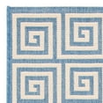 thumbnail image 5 of SAFAVIEH Beach House Edmon Geometric Indoor/Outdoor Runner Rug Cream/Blue, 2' x 8', 5 of 7