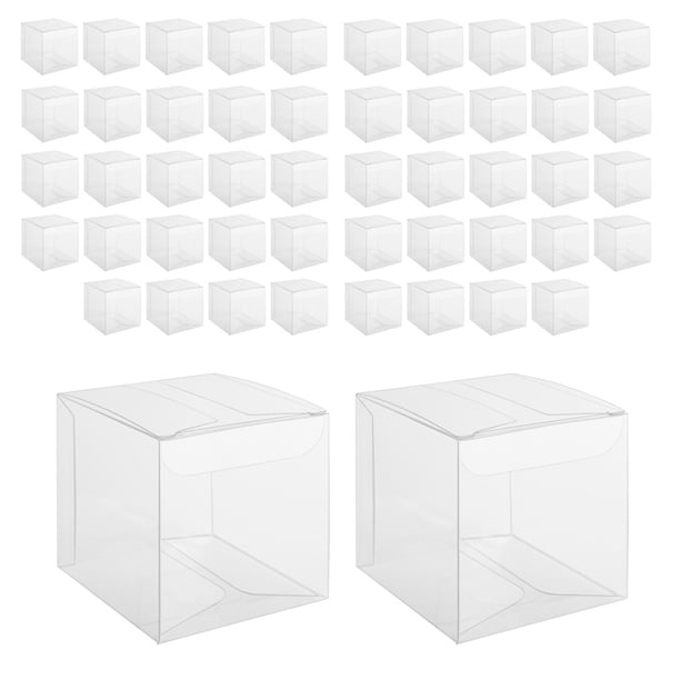 50 Piezas Cajas de PláStico Transparente para Regalos Caja Embalaje Pvc Regalo Dulces Boda Favores Fiesta