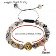 thumbnail image 3 of RSAMD 8MM Owl Buddha Beaded Natural Lava Stone Gold Silver Charm Fashion Men Bracelets-176-2, 3 of 3
