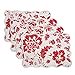 thumbnail image 3 of Cozy Line Home Fashions Napperons en Lin et Coton Matelassé (Fleur Rouge, Napperons (Ensemble de 4)), 3 of 4