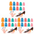 thumbnail image 4 of Langgg 10X Fingers Cover Protective Gear for Protection Training Prop Rubber Tips Firmness Multicolored Sweet Gift Practicing Accessories 3Set, 4 of 6