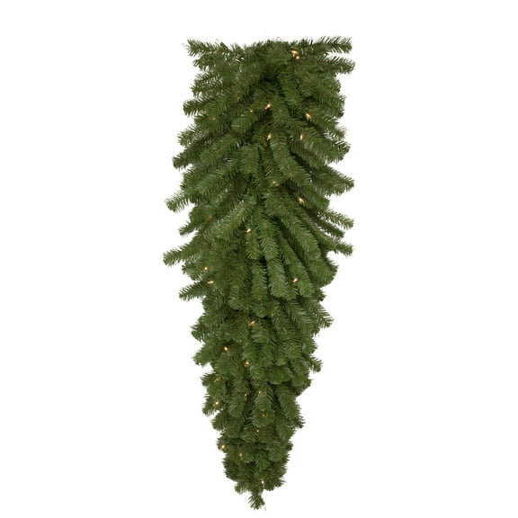 Northlight 54" Pre-Lit Deluxe Dorchester Pine Artificial Christmas Teardrop Swag, Clear Lights