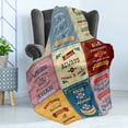 thumbnail image 4 of Saying Soft Flannel Fleece Throw Blanket, Words Pattern Success with Positive Attitude Themed Artwork Print, Cozy Plush for Indoor and Outdoor Use, 50" x 70", Yellow and Pink, by Ambesonne, 4 of 5