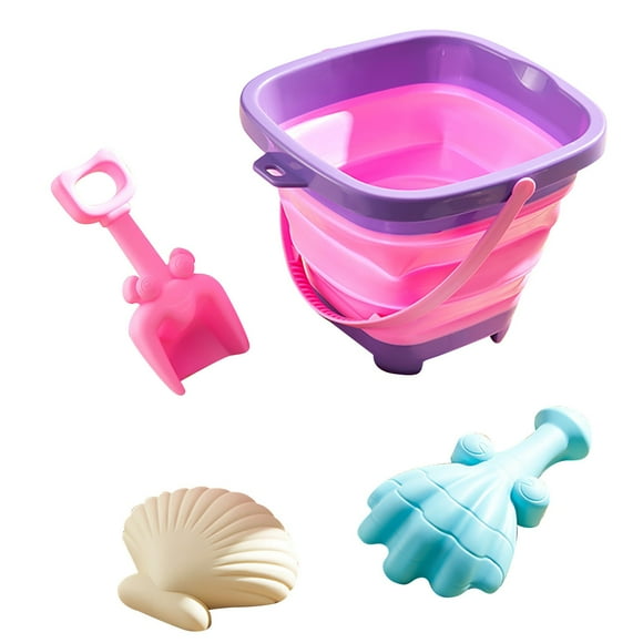 Basics Sand Toy Set, 18+ Months Including Bucket Sifter, Beach Toys for Kids, Silicone Beach Sand Pails for Travel, Kids and Toddlers