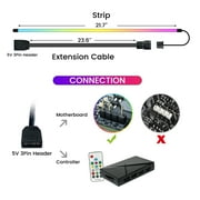 Vetroo Magnetic ARGB LED Strips 5V 3PIN for PC Aura SYNC, Gigabyte RGB Fusion, MSI Mystic Light Sync